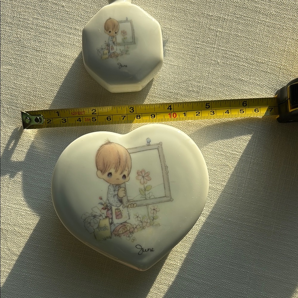 Precious Moments Heart jewelry boxand Octagon bud vase ~JUNE birth month